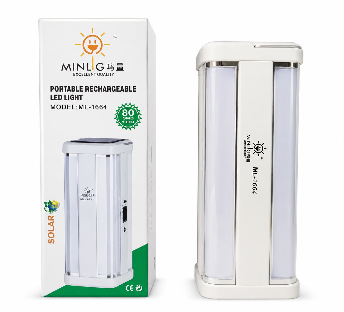 MINLIG EXCELLENT QUALITY PORTABLE RECHARGEABLE LED LIGHT MODEL: ML-1664