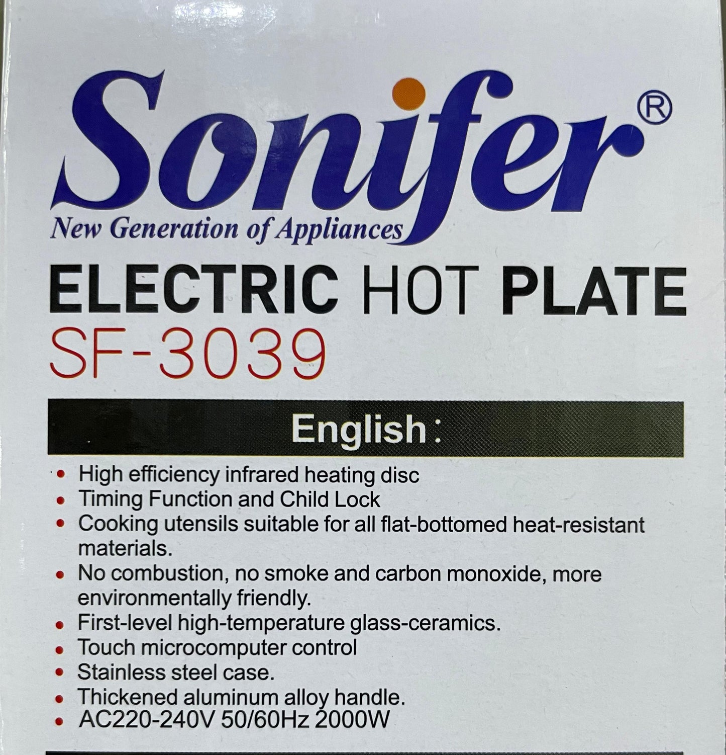 Sonifer Electric Hot Plate SF 3039
