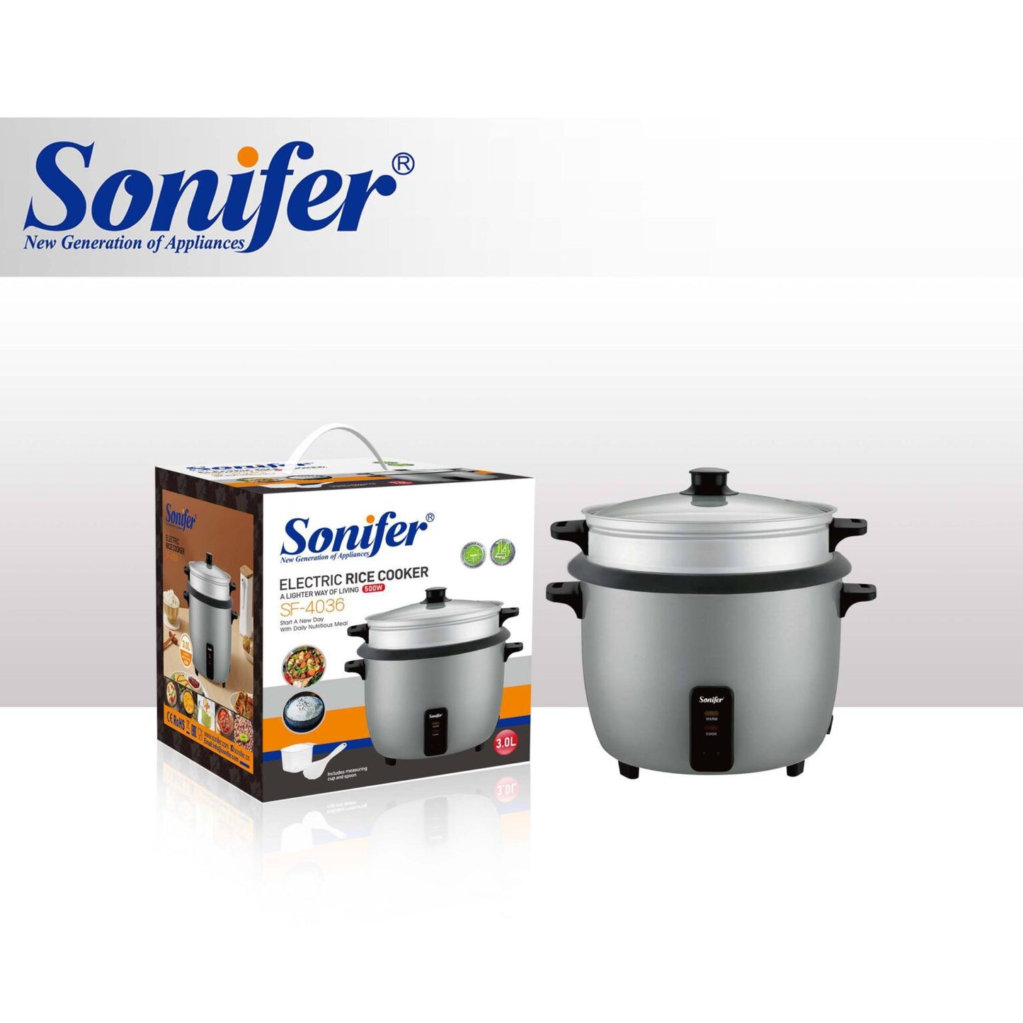 SONIFER ELECTRIC RICE COOKER 3L SF-4036