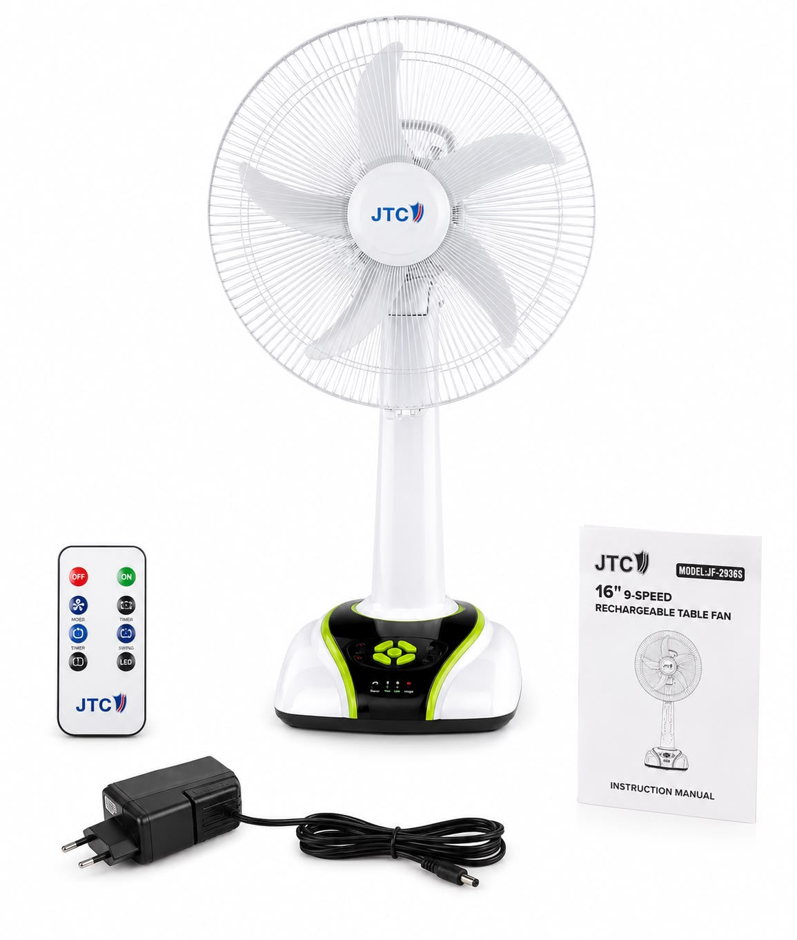 JTC RECHARGEABLE TABLE FAN 16” JF-2946S