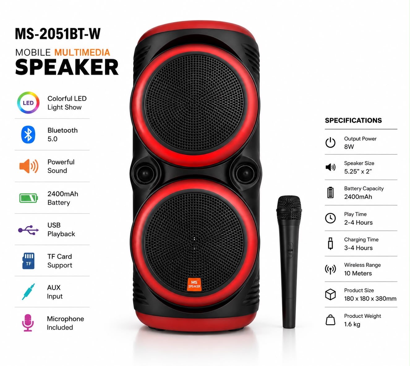 SPEAKR MS-2051BT-W