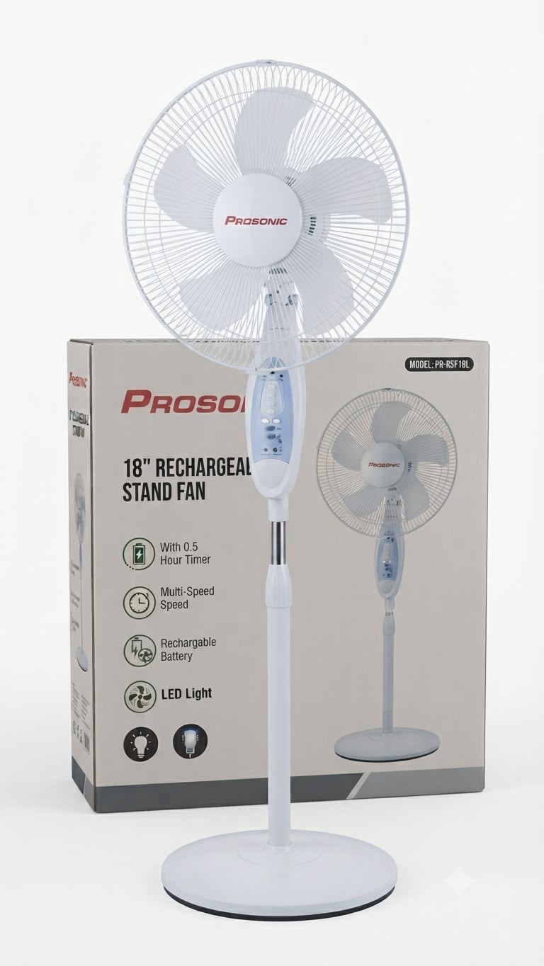 PROSONIC 18" Rechargeable Stand Fan