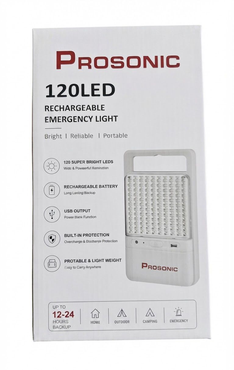 Prosonic 120-LED Rechargeable Emergency Light
