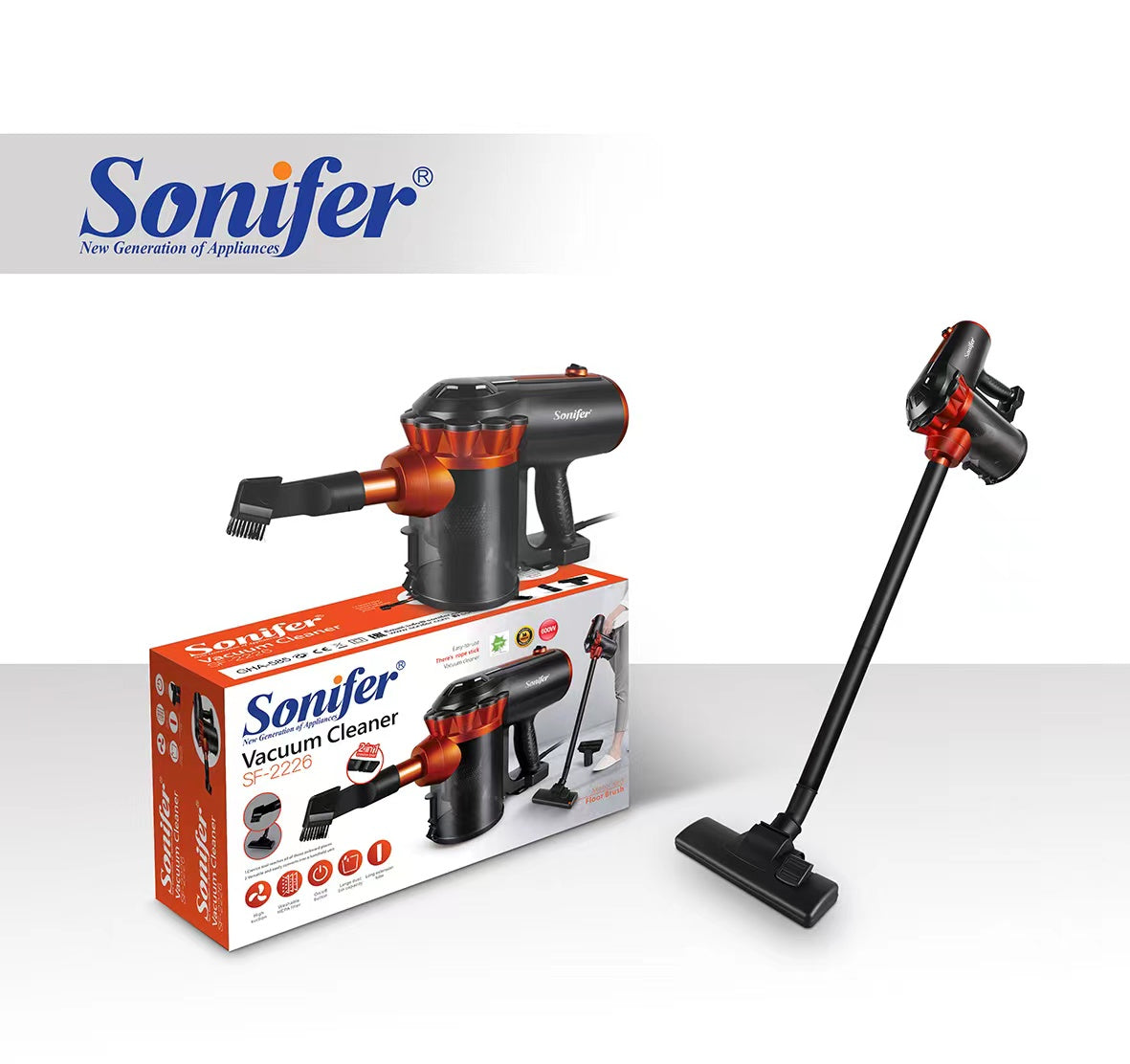 Sonifer SF-2226 home appliances 600w with floor brush head electric multifunctional vacuum cleaner handheld