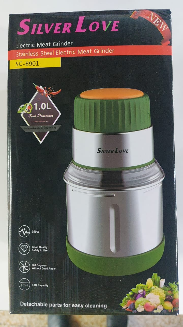 Silver Love Electric Meat Grinder, model SC-8901.