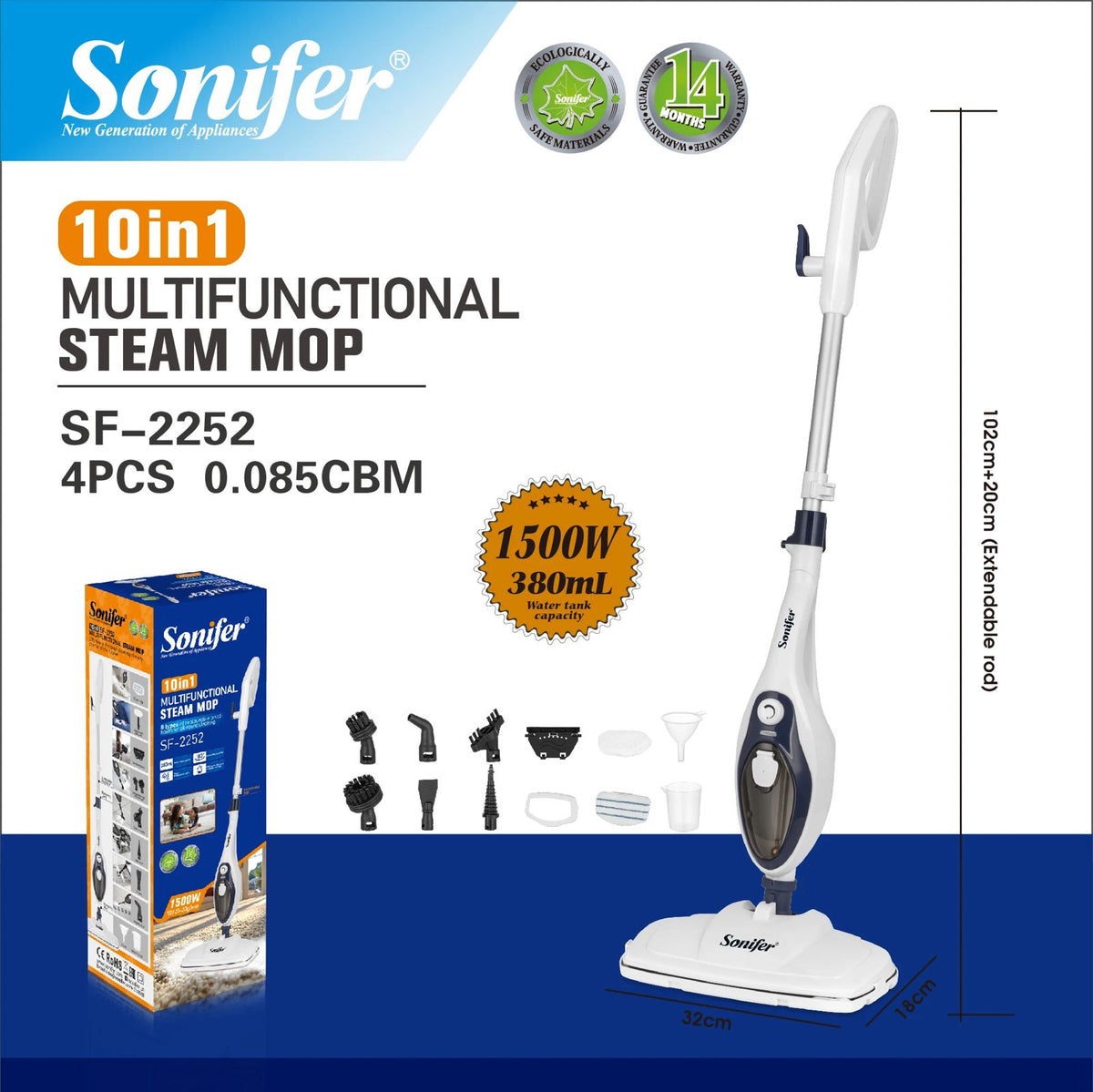 SONIFER MULTIFUNCTIONAL STEAM MOP SF-2252